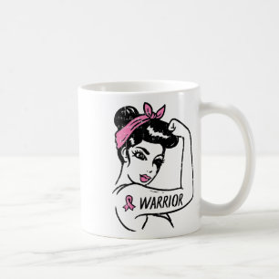 Fighting Breast Cancer Warrior Rosie Riveter Pink Coffee Mug
