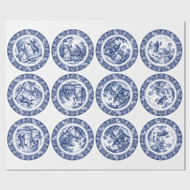 Fighting Couple Wrapping Paper (Flat)