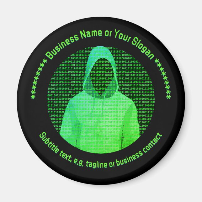 Fighting Digital Crime - Cyber Hacker Custom Text Magnet (Front)