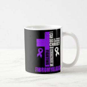 Fighting Fibro Fighter Christian Distressed  Coffee Mug