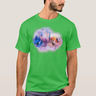Fighting fish Halfmoon marble metallic Betta splen T-Shirt
