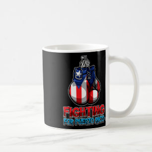 Fighting For Puerto Rico - Puerto Rican Flag - Box Coffee Mug