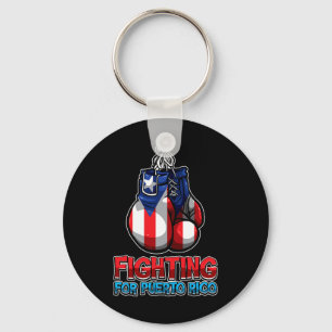 Fighting For Puerto Rico - Puerto Rican Flag - Box Keychain