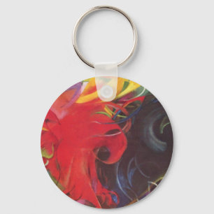 Fighting Forms by Franz Marc, Vintage Fine Art Keychain