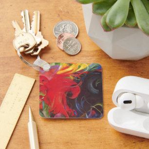Fighting Forms by Franz Marc, Vintage Fine Art Keychain