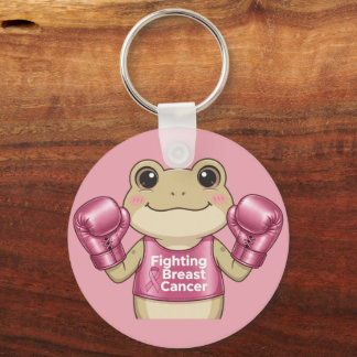Fighting frog breast cancer shirt keychain