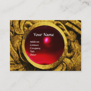 FIGHTING GRYPHONS MONOGRAM ,gold black red ruby Business Card