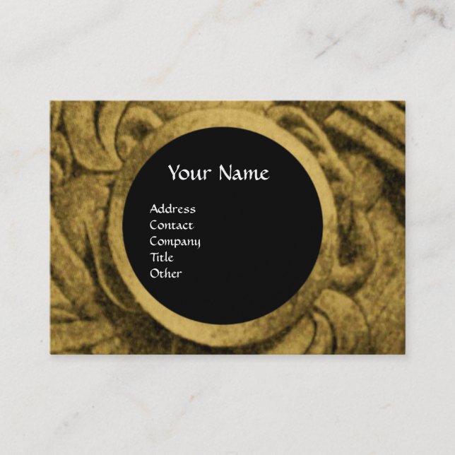 FIGHTING  GRYPHONS MONOGRAM ,gold metallic black Business Card (Front)