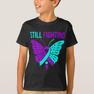 Fighting Happy Suicide Awareness Support Graphic T-Shirt