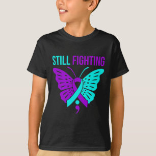 Fighting Happy Suicide Awareness Support Graphic T-Shirt