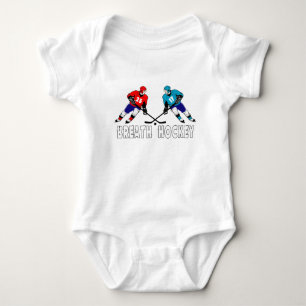 Fighting hockey players baby bodysuit