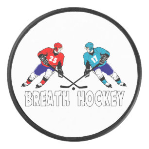 Fighting hockey players hockey puck