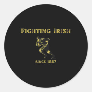 Fighting Irish Football Clic Design Classic Round Sticker