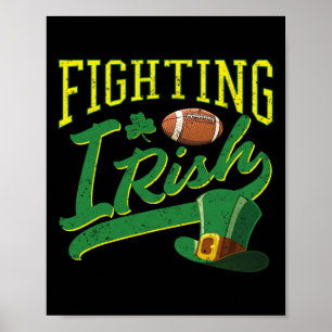 Fighting Irish Footbyll Vintage For Kids Men Famil Poster