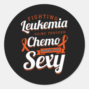 Fighting Leukaemia  Blood Cancer Chemotherapy Gift Classic Round Sticker