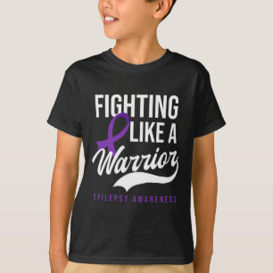 Fighting Like Warrior Design Epilepsy Awareness T-Shirt