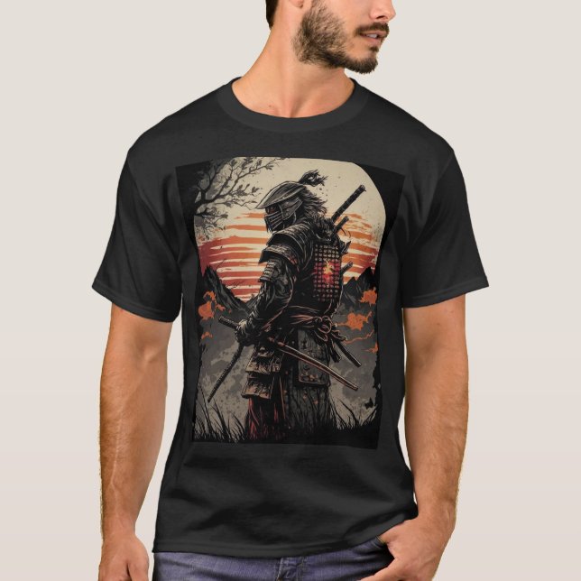 fighting samurai printed t-shirt (Front)