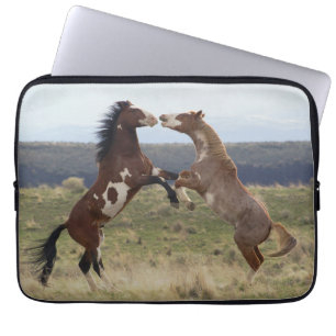 Fighting Stallions, Steens Mountains, Oregon Laptop Sleeve