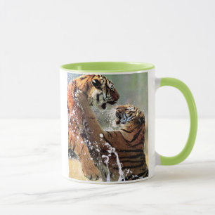 Fighting tigers mug