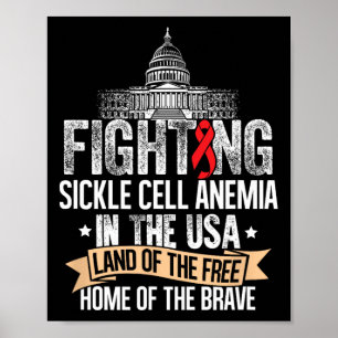 Fighting Usa- Sickle Cell Anemia Awareness Support Poster