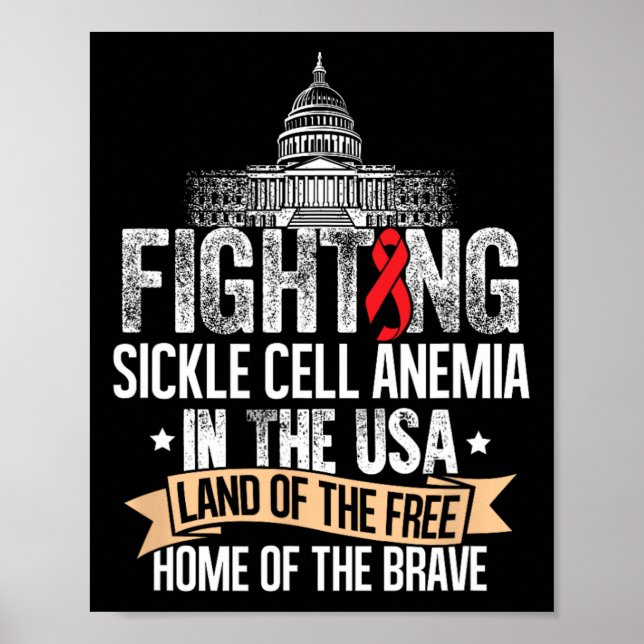 Fighting Usa- Sickle Cell Anemia Awareness Support Poster (Front)