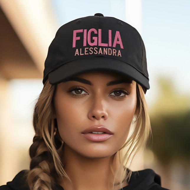 Figlia Cap Personalized Italian Daughter Gift (Figlia (Italian for "Daughter")
Embroidered Baseball Cap)