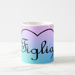Figlia Daughter Italian heart pastels Coffee Mug