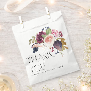 Figs and Berry Autumn Floral Baby Shower Thank You Favour Bag