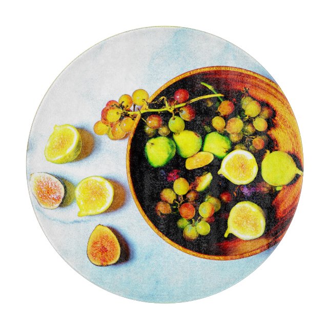 "Figs And Grapes Fruits" Cute Photo. Buy Now Cutting Board (Front)