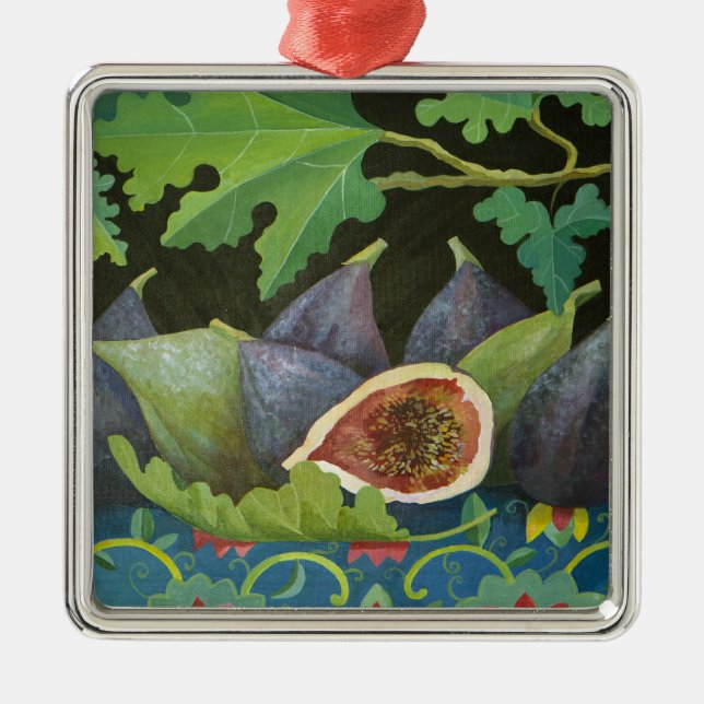 Figs on black 2014 metal ornament (Front)