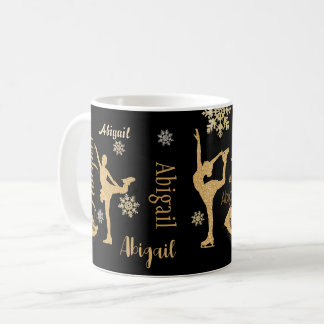 "Figue Skating" doré silhouttes personnalisées Mug