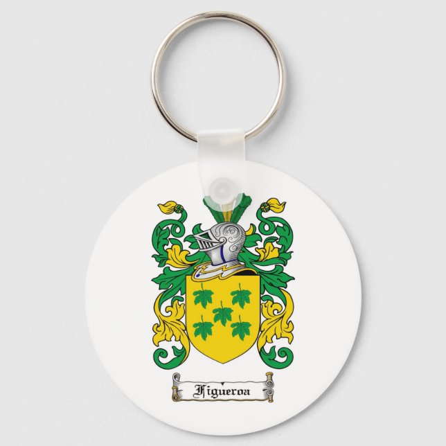 FIGUEROA FAMILY CREST -  FIGUEROA COAT OF ARMS KEYCHAIN (Front)