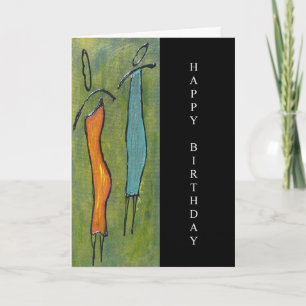 Figurative Women Happy Birthday Art Card