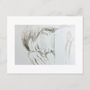 Figure Drawing Sketch Postcard