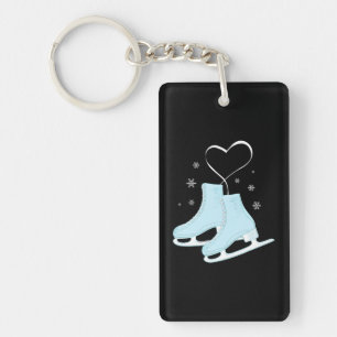 Figure Ice Skating Heart Figure Skater Love Keychain