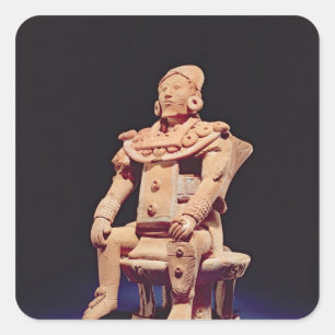 Figure of a warrior in full regalia square sticker