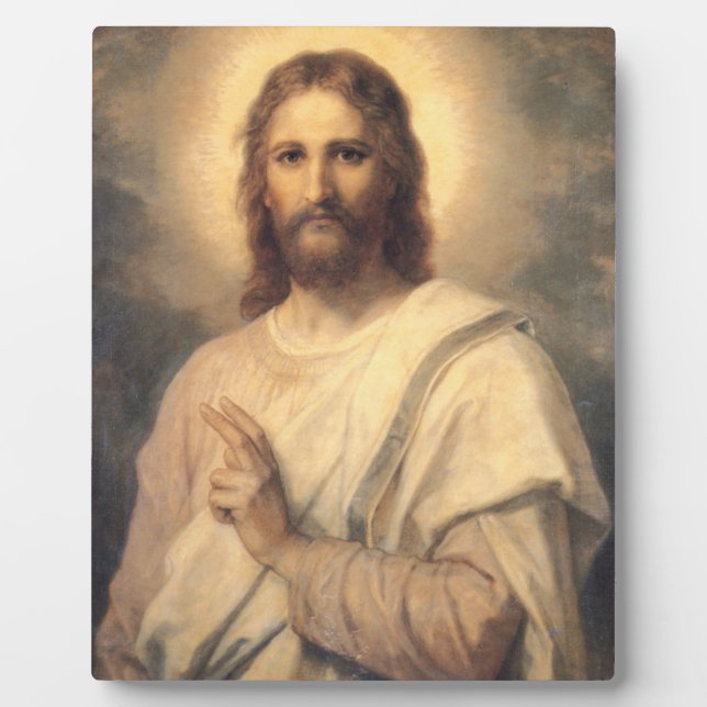 Figure Of Jesus Christ By Heinrich Hofmann Plaque (Front)