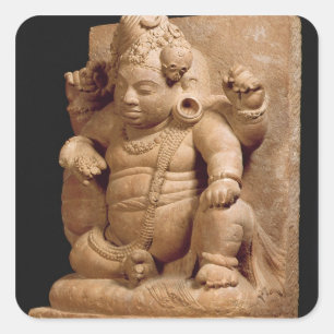 Figure of Siva as Vamana, Mansar Maharashtra (red Square Sticker