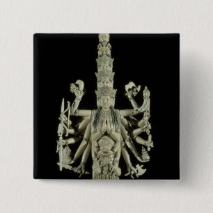 Figure of the Hindu Goddess Kali 2 Inch Square Button