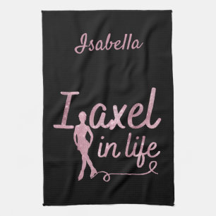 Figure Skate blade Towel Axel in life pink glam