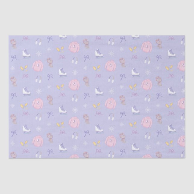 Figure Skate Ice Skate Winter Purple Tissue Paper (Front)