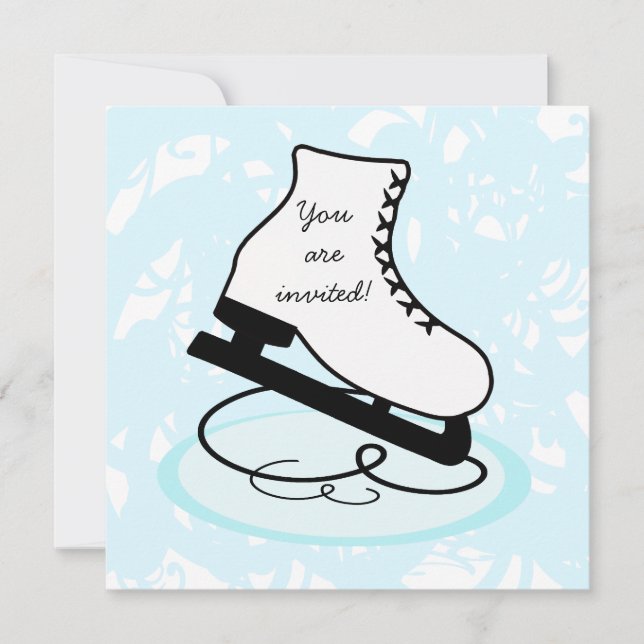 Figure Skate Skate Party Invitations (Front)