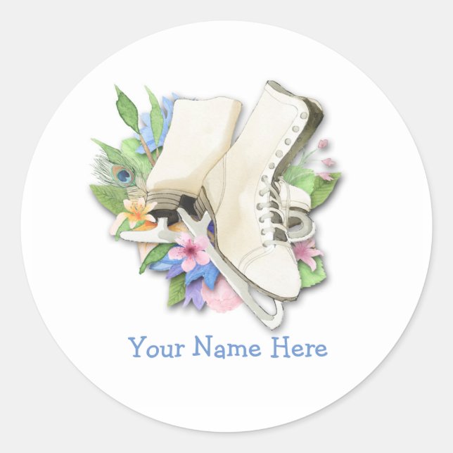 Figure Skate Sticker Custom With Your Name (Front)