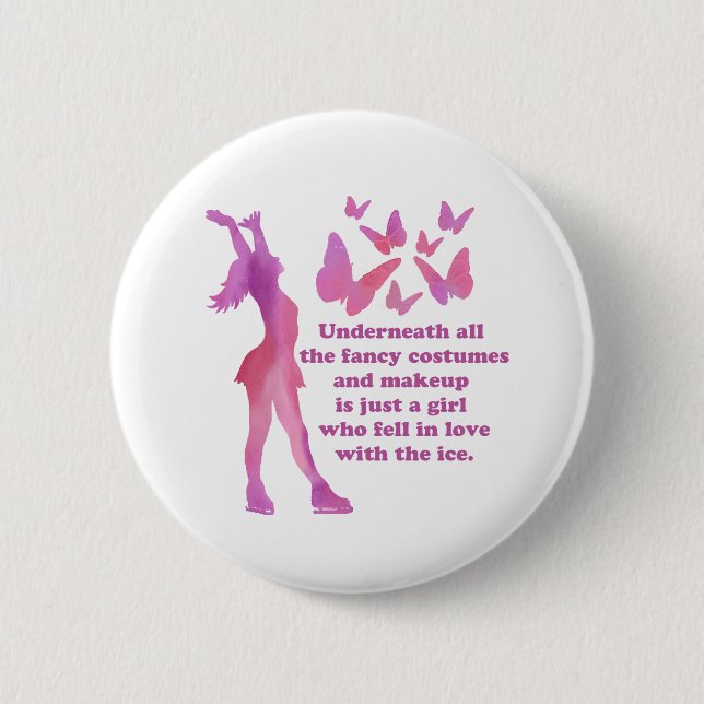 Figure Skater Custom Designed Giftware Button (Front)