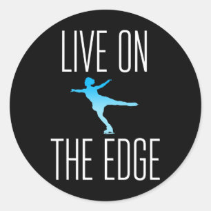 Figure Skater Gift Ice Skating Skates Gift Classic Round Sticker