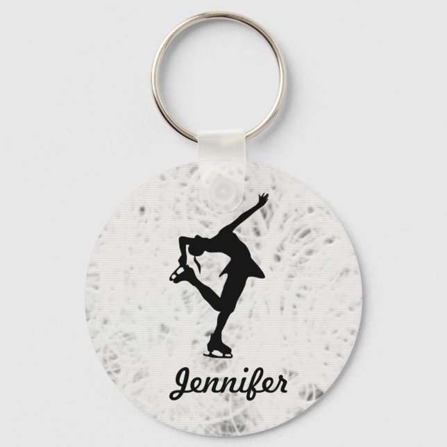 Figure Skater Girl & Name Key Chain (ice) (Front)
