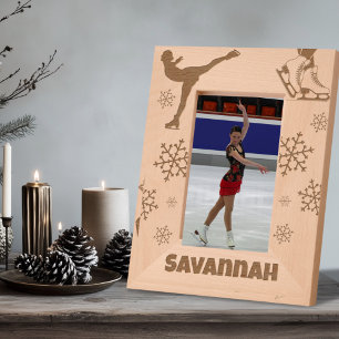 Figure Skater Ice Skating Custom Name Etched Frames