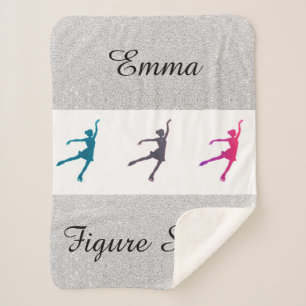 Figure Skater / Ice Skating Glitter Sherpa Blanket