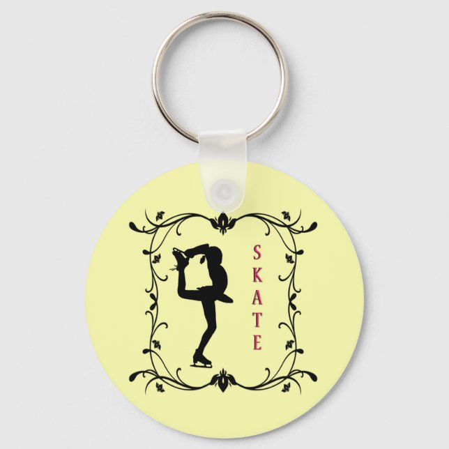Figure Skater Keychain - Yellow (Front)