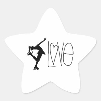 Figure Skater Love Star Sticker